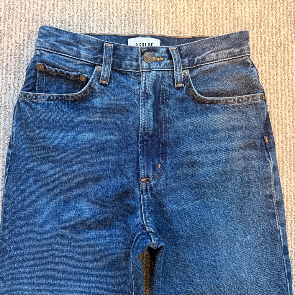 Agolde Leena High Rise Baby Flare Jeans size 24 in Placebo - Picture 3 of 13